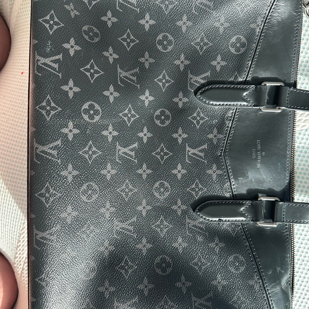 Louis Vuitton Black and Gray Monogram Tote